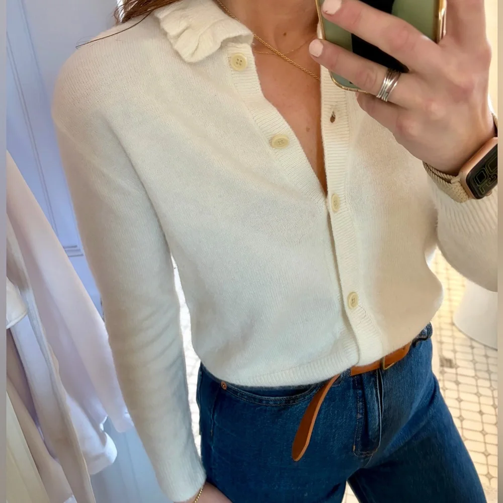 J.Crew Crewcuts Ruffle Cardigan Bundle Pink Ivory Soft Yarn $60 Each - Picture 4 of 12
